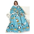 thumbnail image 1 of Catalonia Wearable TV Blanket with Sleeves Arms Warm Micro Plush Sherpa Fleece for Adult Large Wrap Throw Robe 72 x 55”, 1 of 6