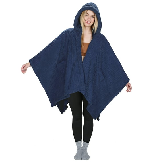 Catalonia Women's Scarf Shawls, Hooded Wearable Blanket Cloak Coat,Sherpa Fleece Poncho Cape,Lightweight Blanket Shawls