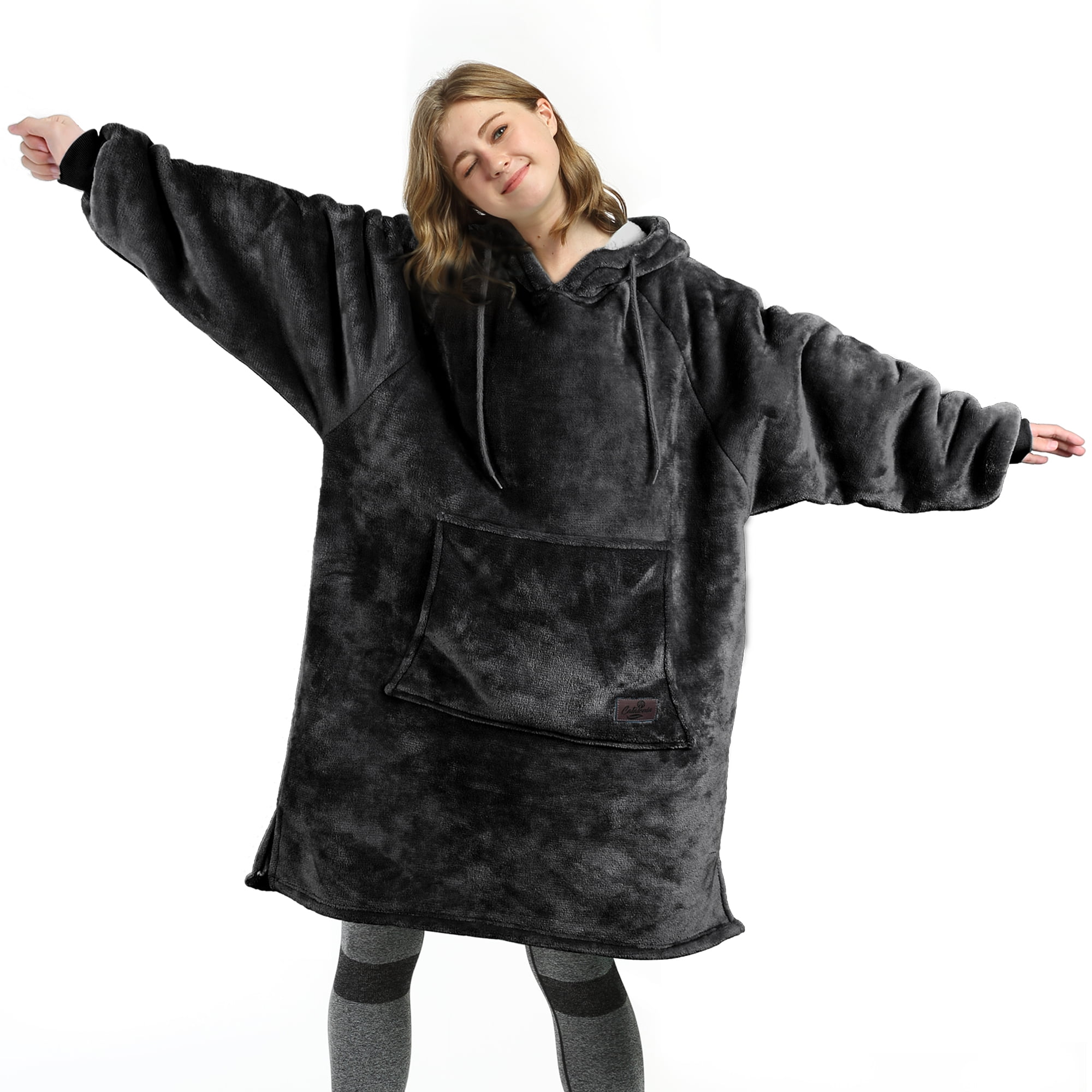 Catalonia Women's Sherpa Hoodie Sweatshirt Dress, Casual Snuggle