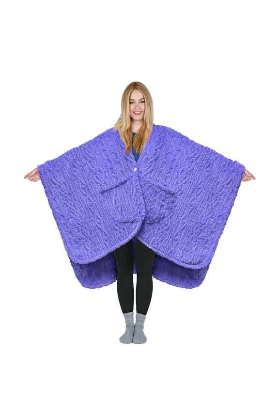 Women's Winter Scarf Shawl, Poncho Poncho, Lightweight Blanket Shawl and Scarf, Soft Oversized Shawl, Purple