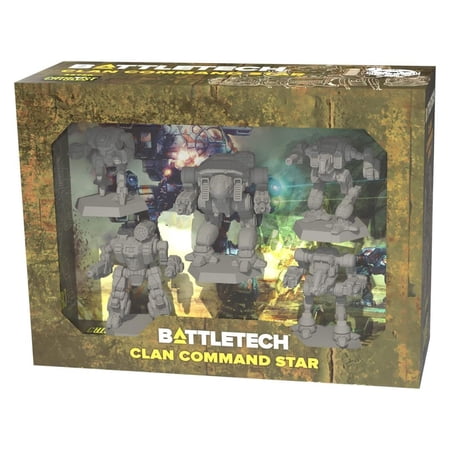 Catalyst Game Labs BattleTech Clan Command Star Miniature Force Pack Game with Dire Wolf, Summonder, Stormcrow, Mist Lynx, and Shadow Cat Miniatures