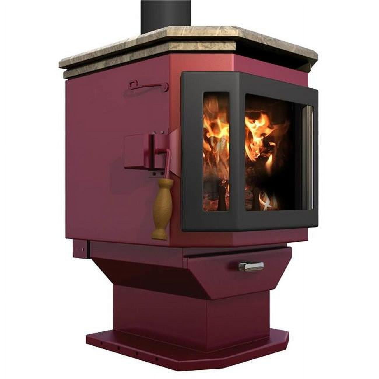 Catalyst Wood Stove Mohave Red & Satin Black Door with Soapstone Top