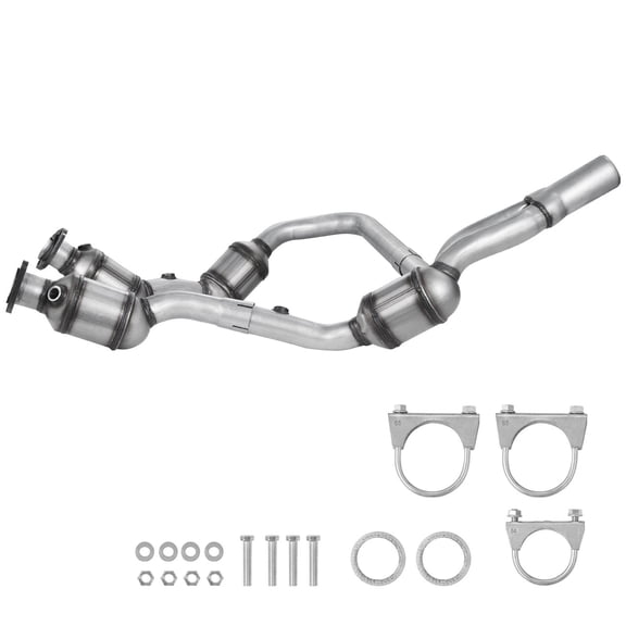 Catalytic Converter 2 Pack Compatible with 2007 2009 Jeep Wrangler 3.8L V6 Front Right Replacement OE 50482 Stainless Steel High Flow for Exhaust Gas Purification
