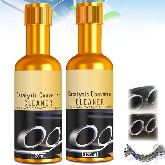 Catalytic Converter Cleaner, Car Converter Exhaust Cleaning Liquid, Auto Parts Catalytic Converter Cleaner, Fuel and Exhaust System Cleaner for Car (2 Pcs)