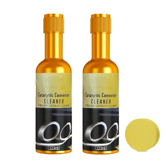 Catalytic Converter Cleaner & Carburetor Engine Cleaning Solution | Automotive Exhaust System Treatment | Carbon Deposit Remover | Gasoline Vehicles | 120ml x 2 Bottles | 31x10x4cm