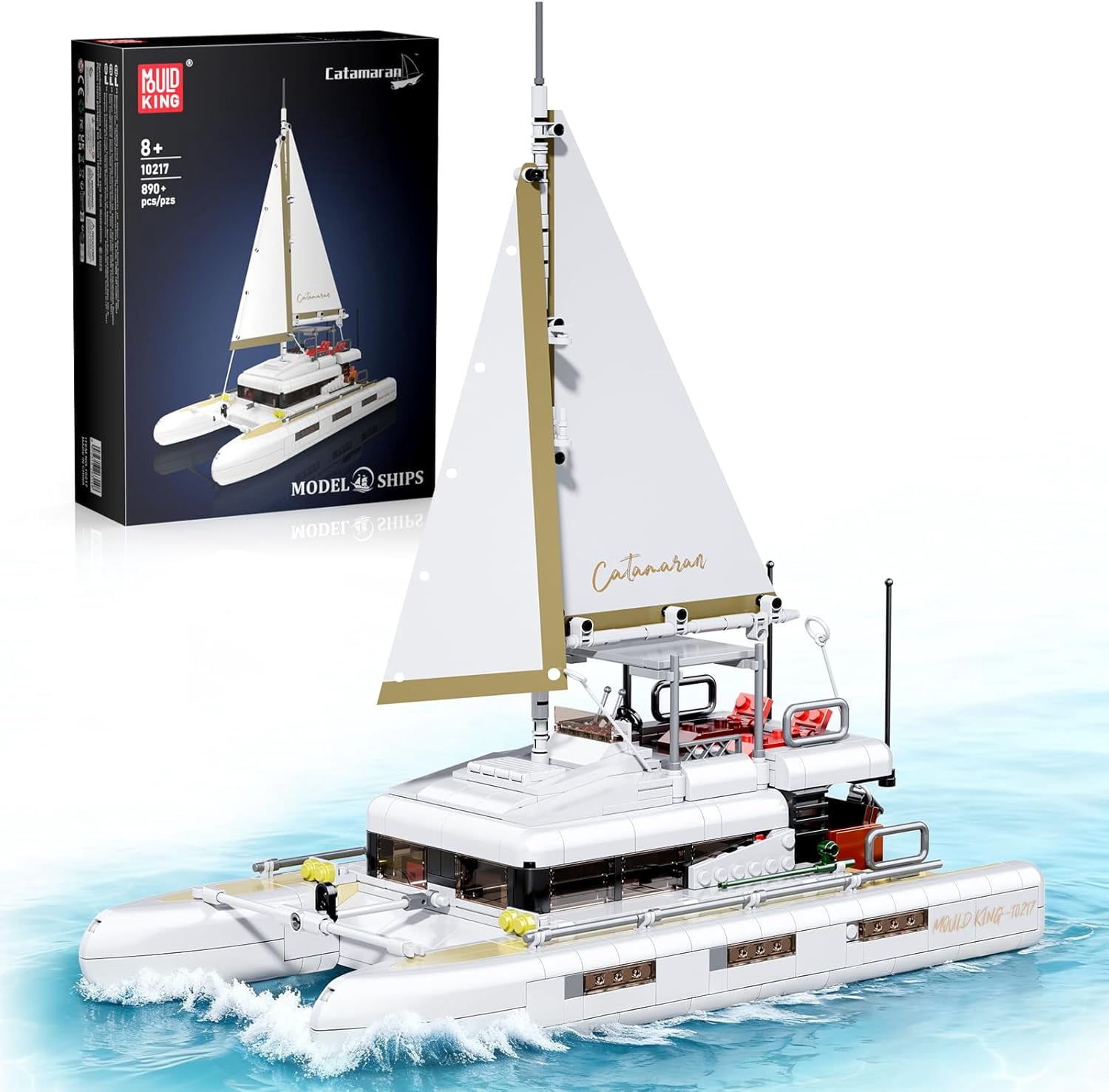 Catamaran Sailboat Building Kits, Ocean Explorer Boat Model, House Decor for Boys to Play