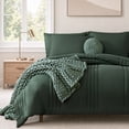 thumbnail image 1 of Catami 7-piece Bed in a Bag Comforter Set with Sheets,Dark Green,King, 1 of 7