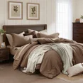 thumbnail image 1 of Catami Cationic Dyeing 7-piece Bed in a Bag Comforter Set with Sheets,Brown,King, 1 of 9