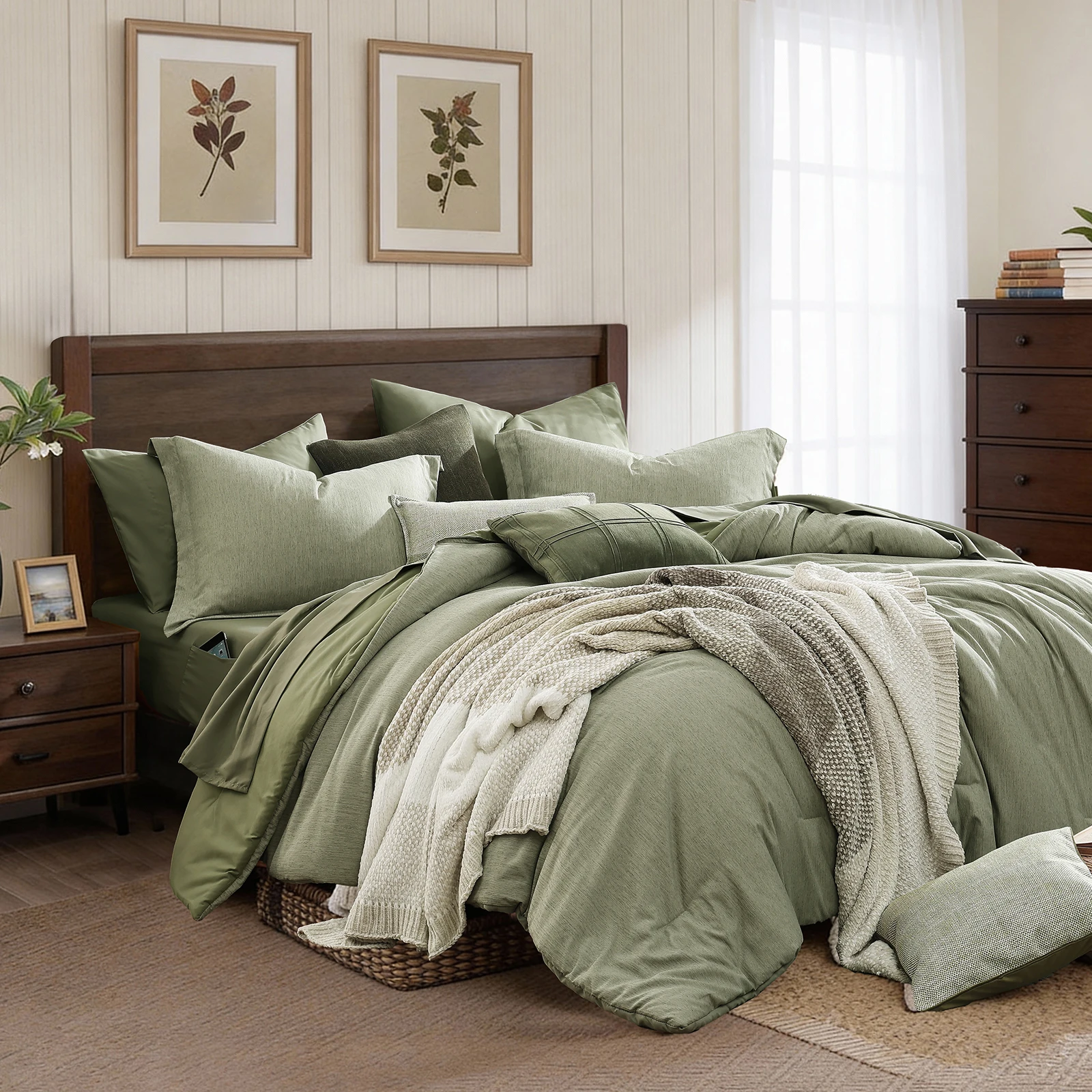 Catami Cationic Dyeing 7-piece Bed in a Bag Comforter Set with Sheets ...