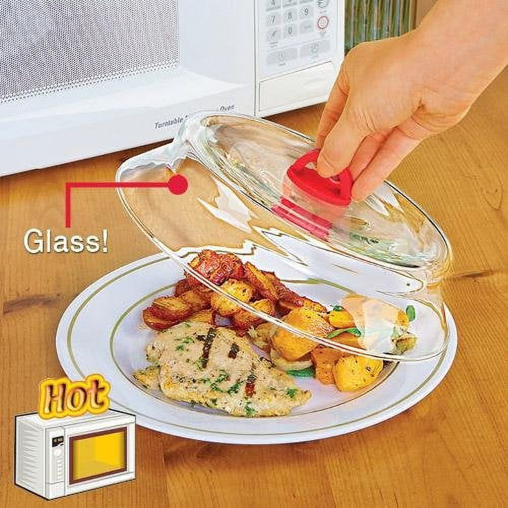 Dolked Microwave Cover for Food Microwave Plate Cover with Vents BPA-Free, 6.7 in Reusable Microwave Splatter Cover, Size: Small, White