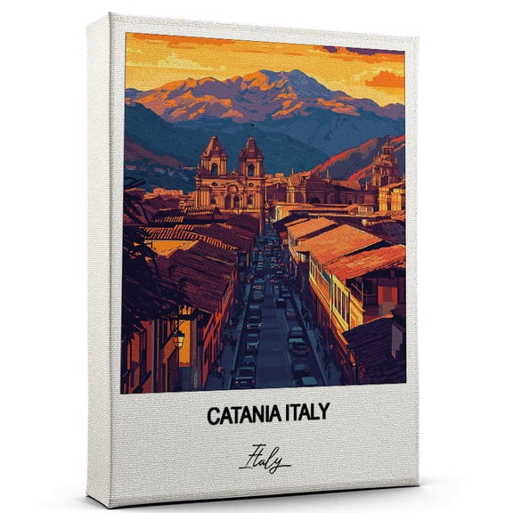 Catania Italy Travel Canvas Wall Art  Nature-Inspired Travel Decor with Scenic Views Italy Canvas Wall Print  A Captivating Gift for Adventure Seekers