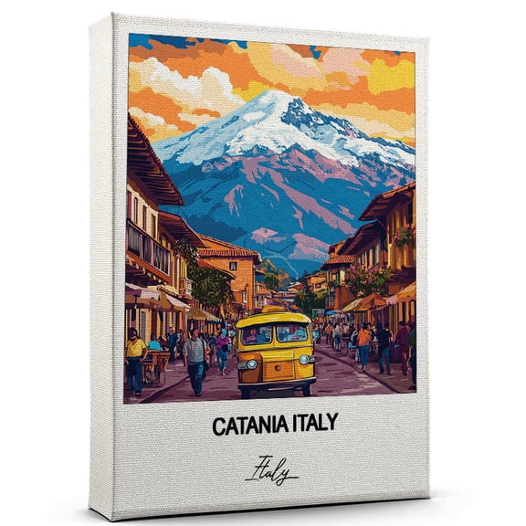 Catania Italy Travel Print on Canvas  Italy Canvas  Great for Travel Enthusiasts, Perfect for Home & Office Decor