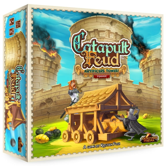 Catapult Feud: Artificer's Tower - Expansion to Catapult Feud, Ages 7+, 2 Players, 30-45 Min Game Play