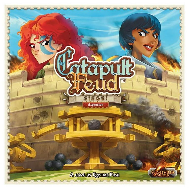 Vesuvius Media | Catapult Feud | Board Game | Ages 7+ | 2 Players | 30-45 Minutes Playing Time Vesuvius Media | Catapult Feud | Board Game | Ages 7+ | 2 Players | 30-45 Minutes Playing Time