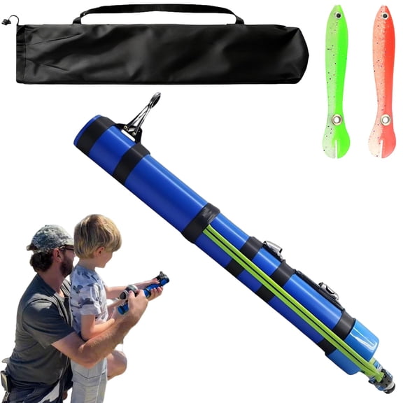 Catapult Fishing Rod, Sling Shot Fishing Reel Pole with Ergonomic Handle, Compact Telescopic Catapult Tool for Outdoor Anglers Travel