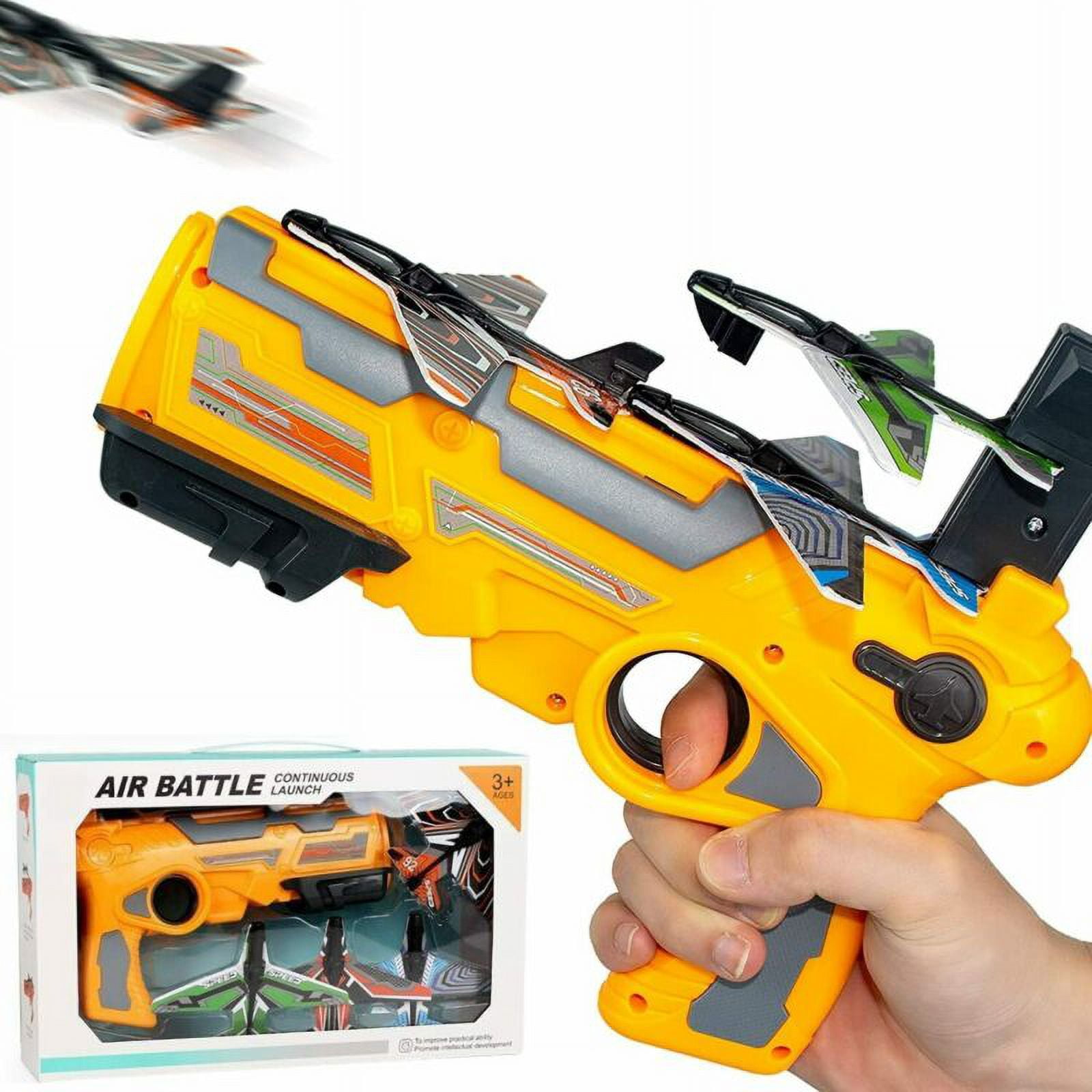Catapult Plane Toy Foam Blaster Launcher Toy Gun W/Gliders Outdoor
