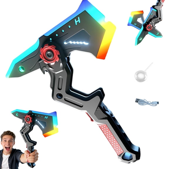 Catapult Sword Form Sword Axe With Light And Flash, Sword Toy Battle Axe Transforming Science Fiction Toy with Vibration Sound Effect