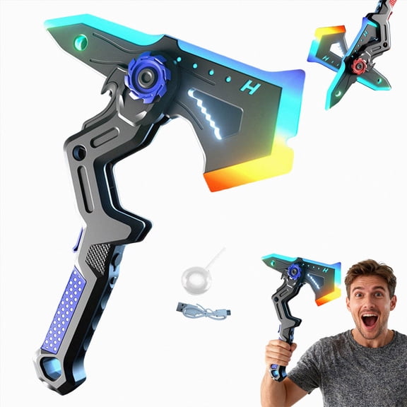 Catapult Sword Form Sword Axe with Light and Flash, Transforming Battle Axe Toy with Vibration Sound Effect, Science Fiction Role Playing Sword