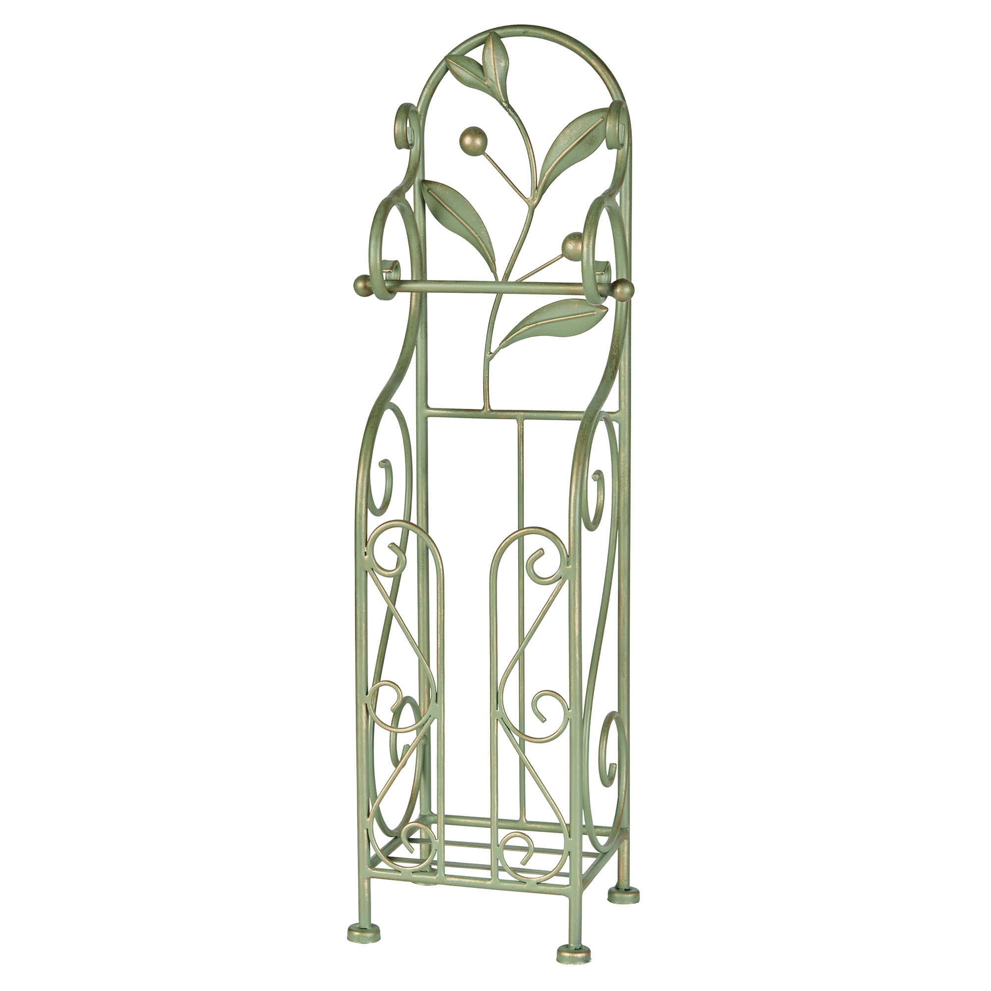 Catarina Sage and Gold Metal Toilet Paper Stand