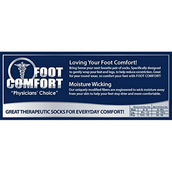 Catawba Sox Foot Comfort 6 Pairs Diabetic Care Crew Unisex Socks (Black, X-Large)