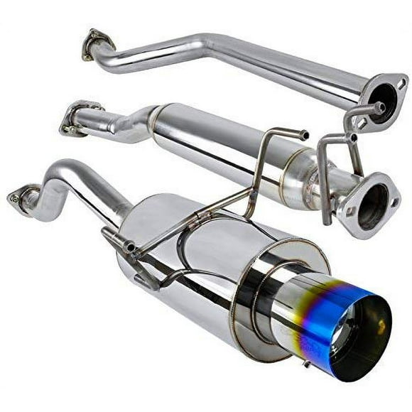 Catback Cat-back Exhaust With Titanium Style Burnt Tip Made For And Compatible With 2002 - 2005 Acura RSX Type S 02 03 04 05