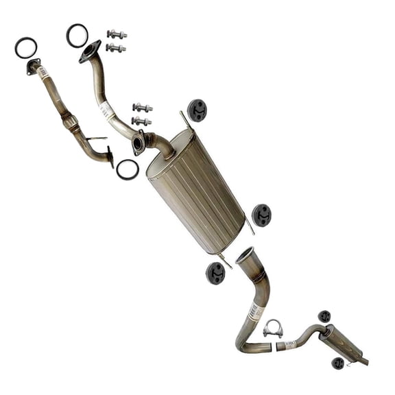 Northeastern Exhaust Intermediate Pipe, Resonator & Muffler Fits 1998-2005 Lexus LX 470 & 1998-2006 Toyota Land Cruiser 4.7L - Direct Fit  with Hangers| Stainless Steel Exhaust System
