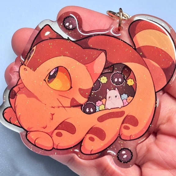 Catbus 2 Acrylic Keychains | Double Sided Glitter Epoxy (1 keychain)