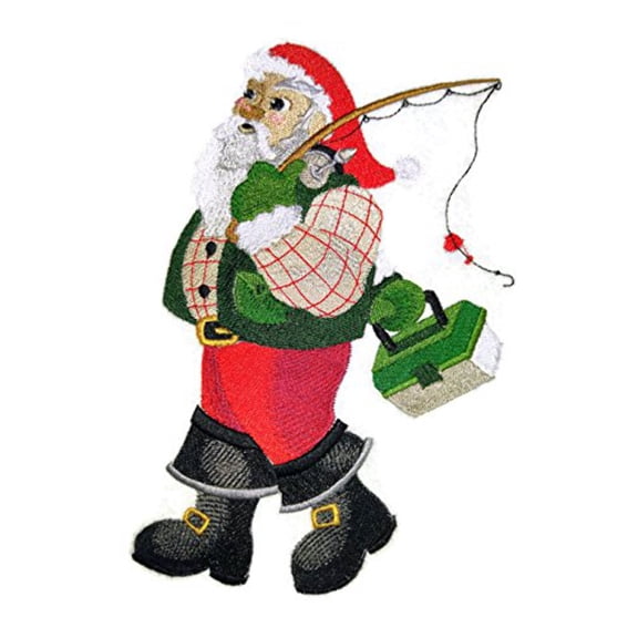 Catch A Little Christmas [Santa] Embroidered Iron on/Sew patch [5.85" 8.22"]