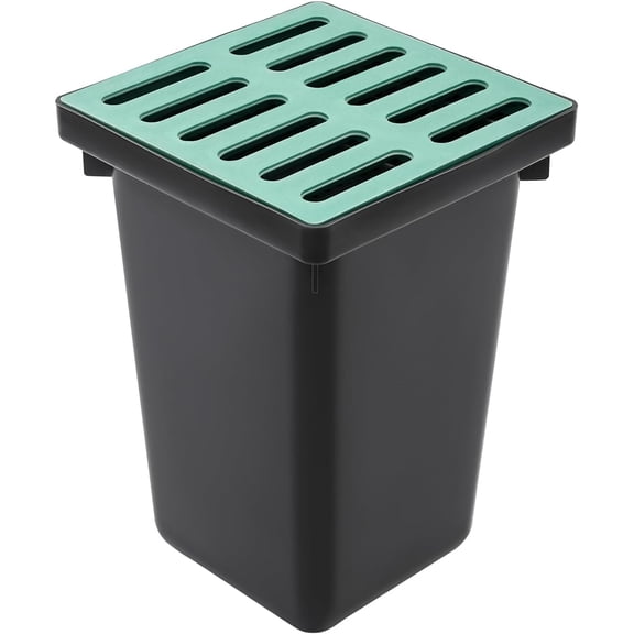 Catch Basin for Drainage 16x16x24in Catch Basin with Grate & Debris Basket Large French Drain Basin Without Reserved Hole for Yard, Downspout, Lawn, Municipal Pipeline