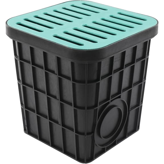 Catch Basin Grate Composite Resin PE Plastic Yard Drainage System with Removable Debris Basket for Lawn Patio Driveway Commercial and Residential Use