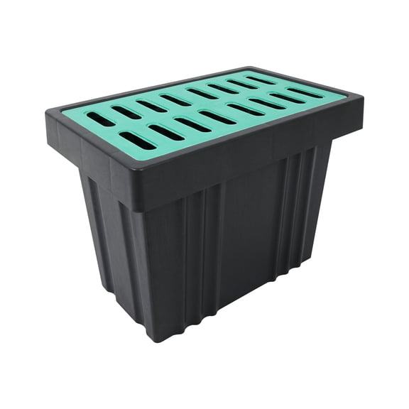 Catch Basin with Debris Filter Basket and Grate, 15.75" Drainage Catch Basin for Yard Garden Gutter