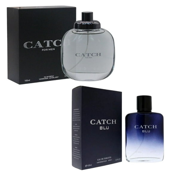 Catch Collection for Men Set of 2 Eau de Toilette Sprays (Classic & Blue) 3.4 FL Oz | 100 ml Each Long-Lasting, Fresh & Masculine Fragrance Gift Set