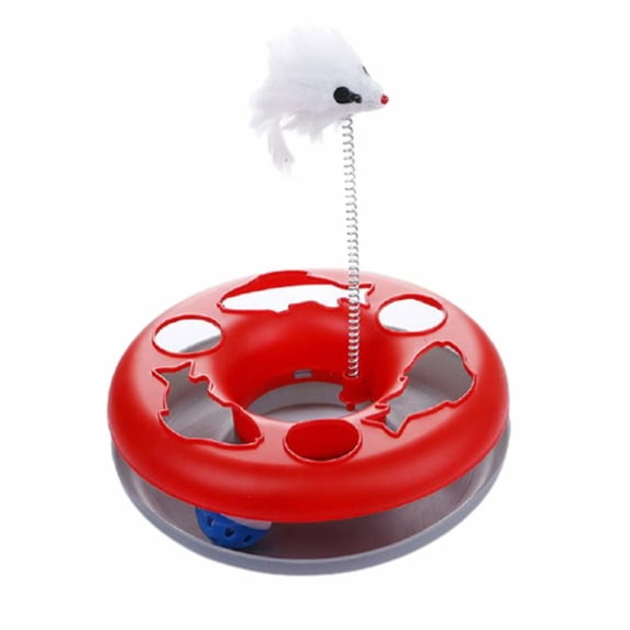 Catch Essentials Funny With Exercise Balls For Indoor Pet Toy Catnip Spring Cat Tunnel Cat Tracks Roller Tracks Cat Game Turntable RED