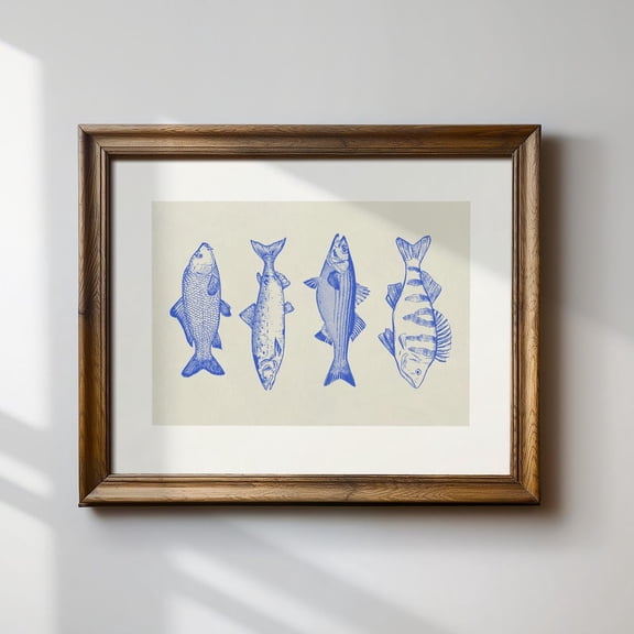 Catch Of The Day Horizontal Print, Nursery Art, Coastal, Cottagecore Decor, Unframed Wall Art, Modern Wall Decor For Living Room, 24x36 UNFRAMED