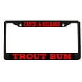 thumbnail image 1 of Catch & Release Trout Bum Style Metal License Plate Frame Personalized/Car Accessories Car Tag Holder Cover (Black/Black/Red), 1 of 2