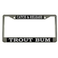 thumbnail image 1 of Catch & Release Trout Bum Style Metal License Plate Frame Personalized/Car Accessories Car Tag Holder Cover (Chrome/Black/Silver), 1 of 2