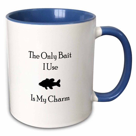 3drose, Catch Some Fish with This Charming Fishing Design, 11oz Two-tone Blue Mug