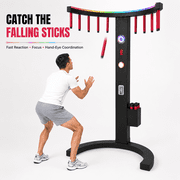 Catch Stick Arcade Reaction Game Machine, Coin Operated Falling Stick Game with 10 Foam Sticks, LED Score Display, Pull-Out Storage Drawer for Bars, Parties, Carnivals & Gyms