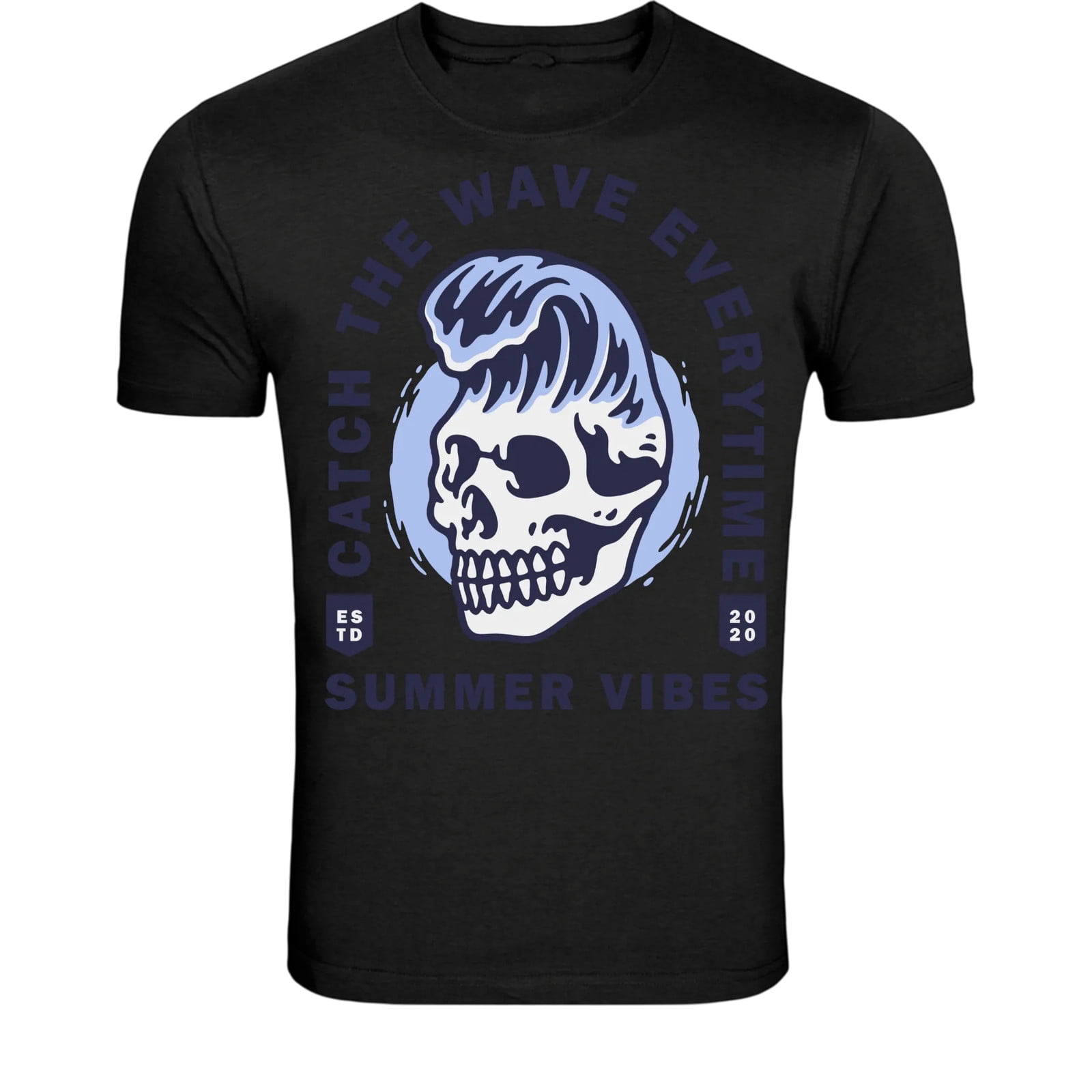 Catch The Wave Skull T-Shirt - Summer Surf Graphic Tee