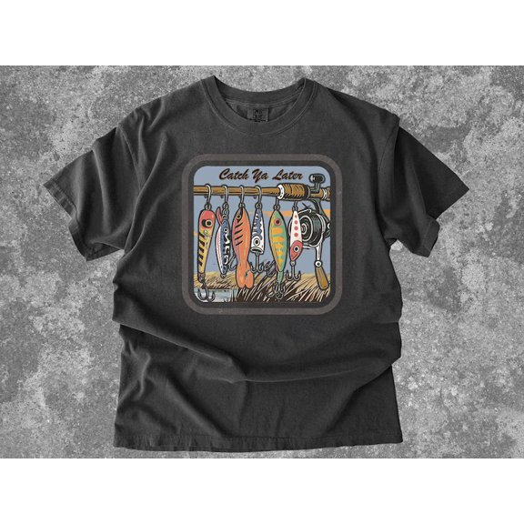 Catch You Later Fishing Graphic Angler Outdoors Fisherman Hook T-shirt