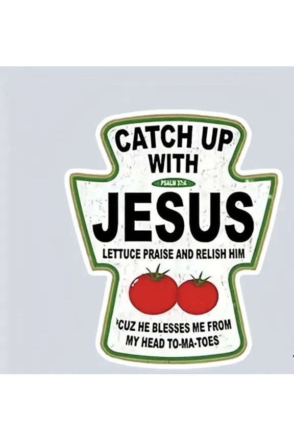 Catch up with Jesus car decal, Waterproof Christian Sticker for Car, Vehicle, Hard Case, Funrniture, Water bottle, Laptop