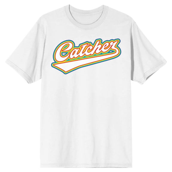 Catcher Crew Neck Short Sleeve Men's White T-shirt - 5XL