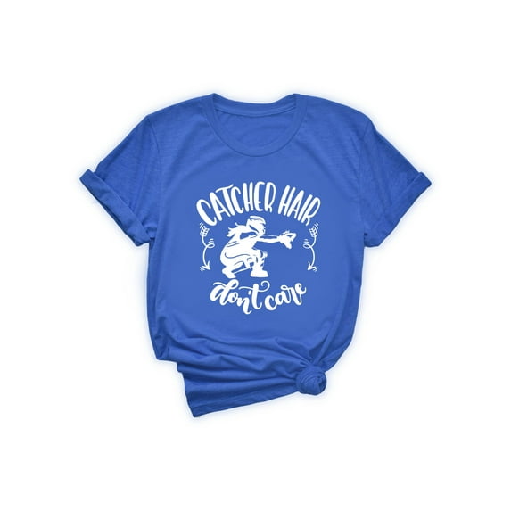 Catcher Hair Don't Care Shirt, Softball Catcher Shirt, Softball Player Shirt, Unisex T-Shirt