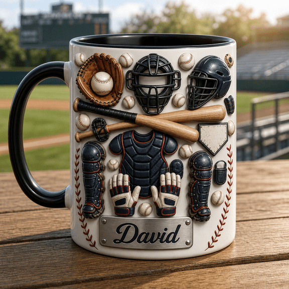 Catcher Mug Personalized Baseball Gear Gift for Father’s Day