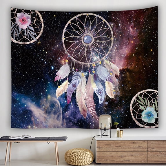 Catcher Tapestry, TOUMENY Colorful Hippie Wall Hanging Tapestry, Vintage World Map Bedspread Dorm Decor for Bedroom Living Room