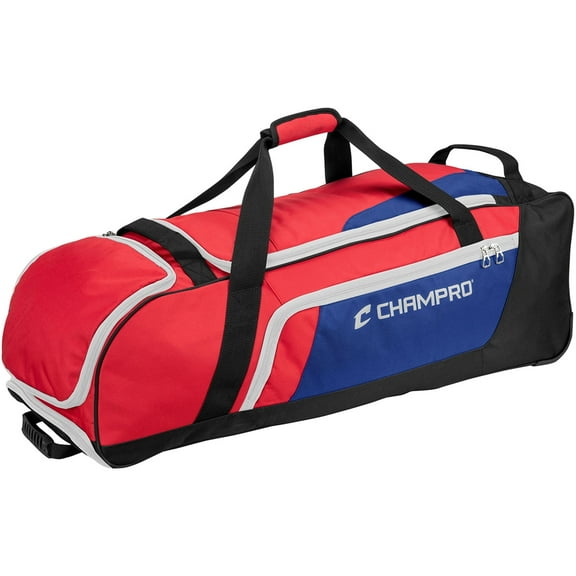 Champro Boss Wheeled Catchers Bag Red/White/Blue
