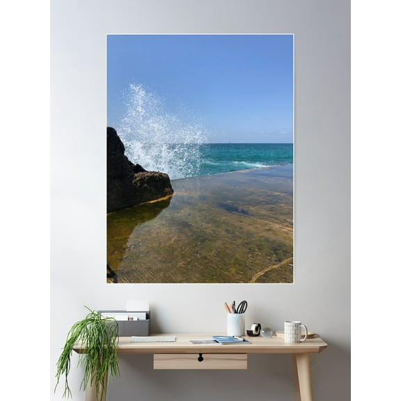 Catching A Wave, Waves, Wave In The Sea Poster Wall Art, Modern Wall Decor For Living Room Bedroom, 16x24 UNFRAMED
