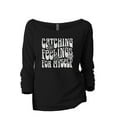 thumbnail image 1 of Catching Feelings For Myself Women's Fashion Slouchy 3/4 Sleeves Raglan Lightweight Sweatshirt Black X-Large, 1 of 3