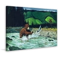 thumbnail image 1 of "Catching Salmon" Painting Print on Wrapped Canvas, 1 of 7