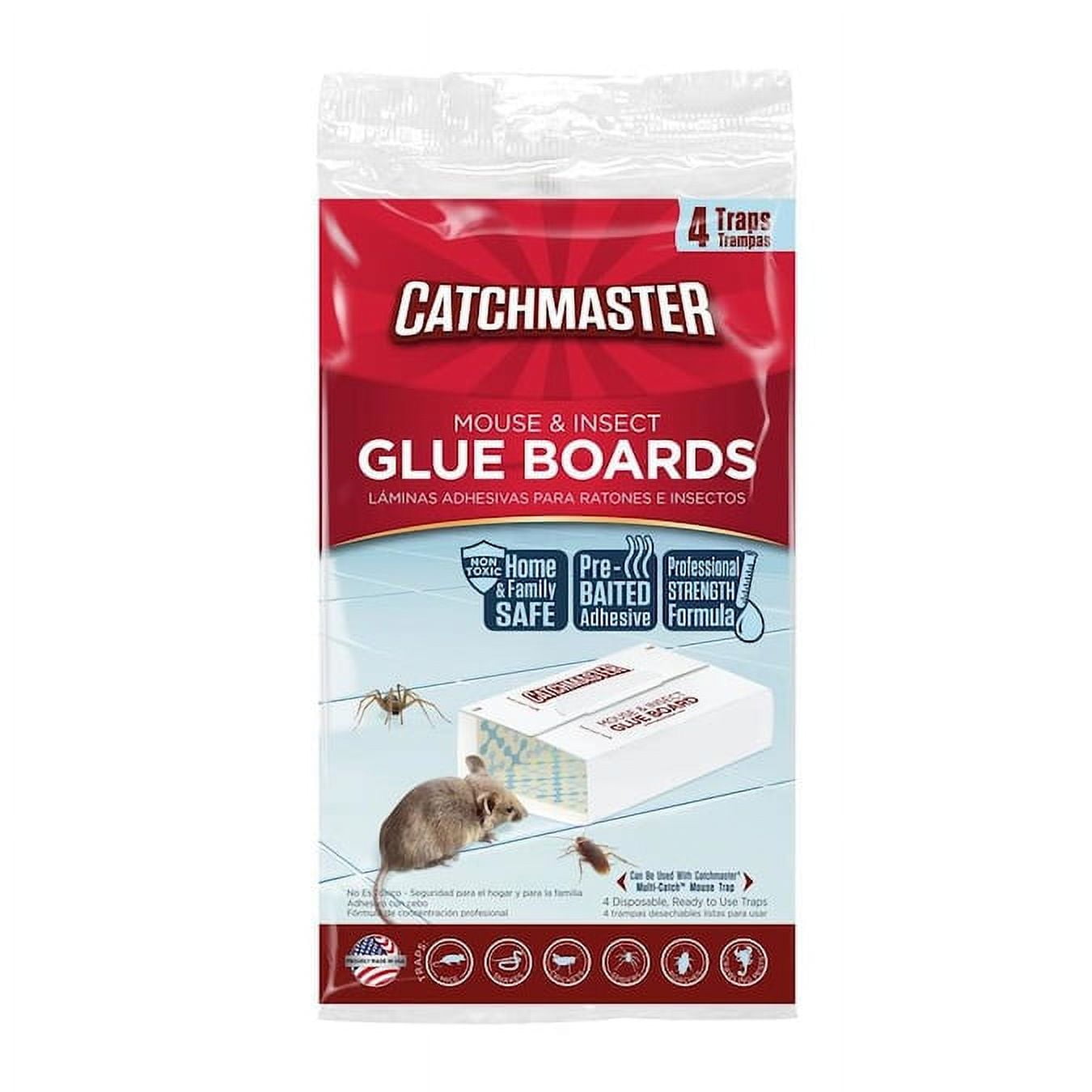 Catchmaster Max-Catch 72 ct - Glue Traps for rodents and Insects- Non-Toxic, Red